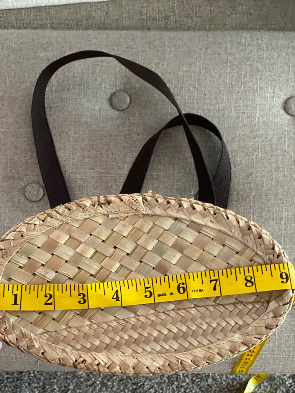 Tote Bag Straw Lined Market Casual Bag - Picture 7 of 9